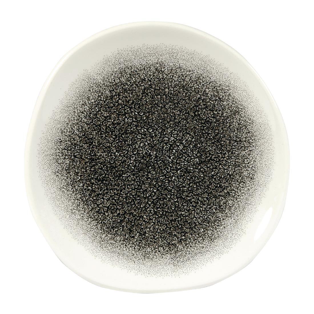 DY217 Churchill Studio Prints Raku Round Trace Plates Quartz Black 186mm (Pack of 12) - JD Catering Equipment Solutions Ltd