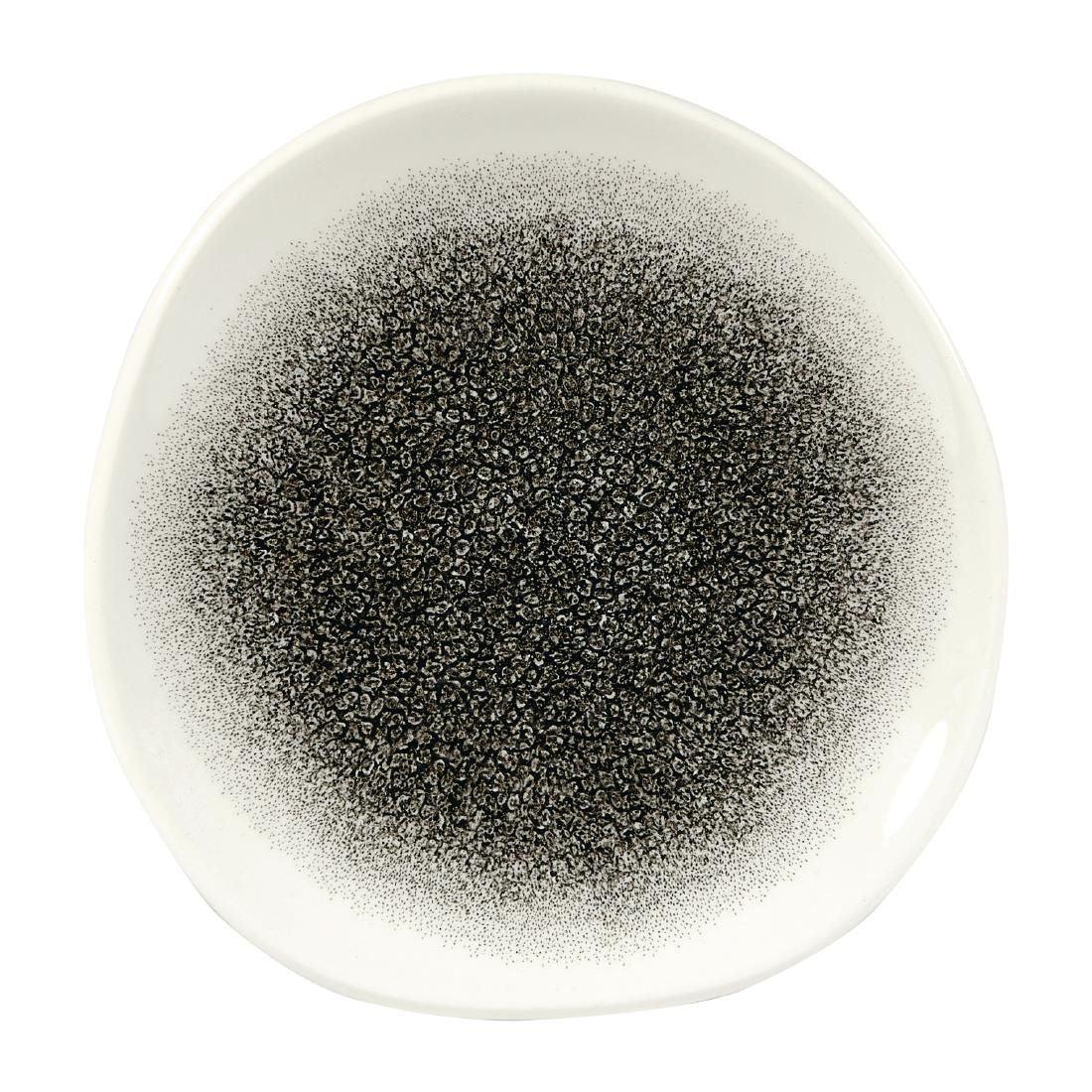 DY217 Churchill Studio Prints Raku Round Trace Plates Quartz Black 186mm (Pack of 12) - JD Catering Equipment Solutions Ltd