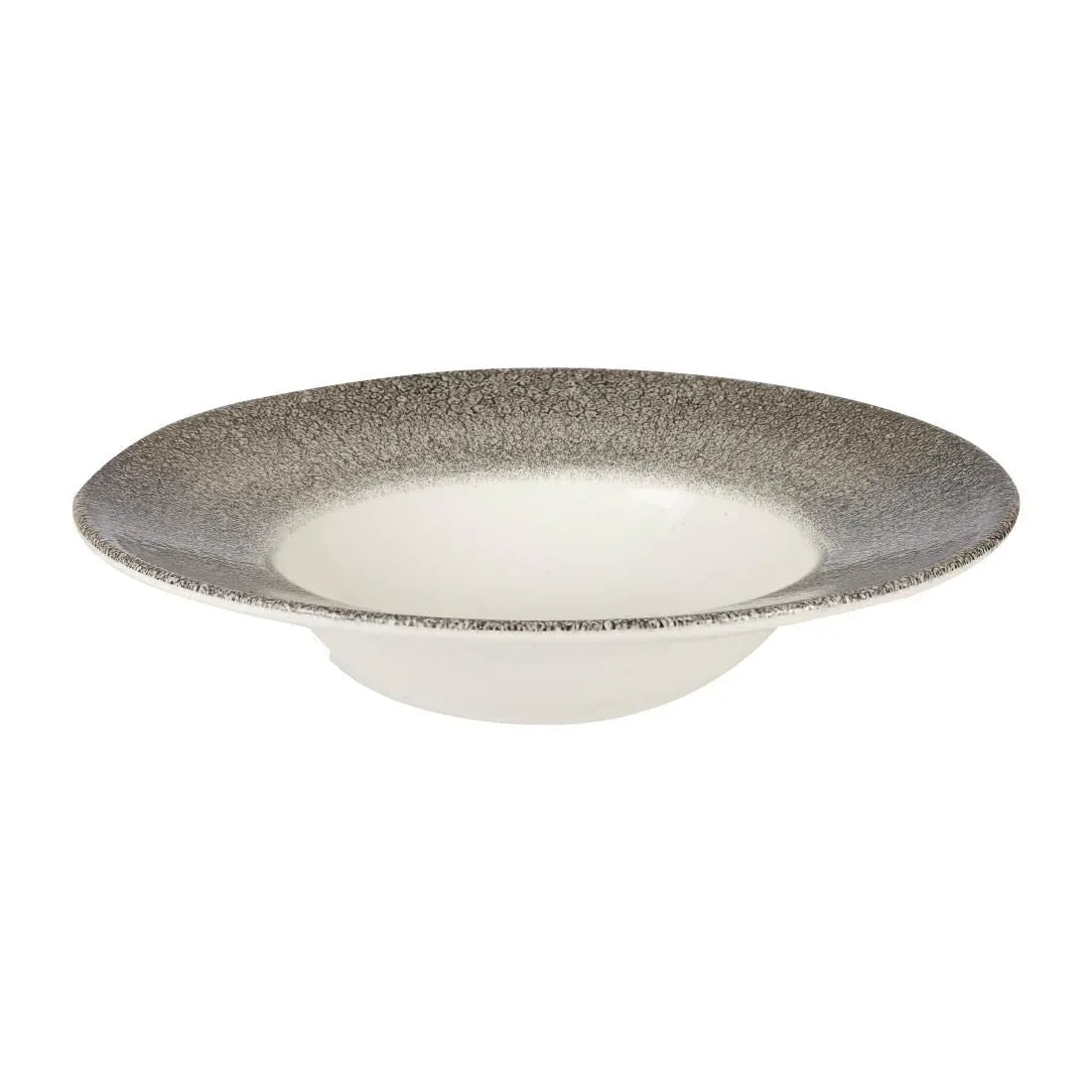 HC773 Churchill Studio Prints Raku Round Wide Rim Bowls White and Quartz Black 280mm - JD Catering Equipment Solutions Ltd
