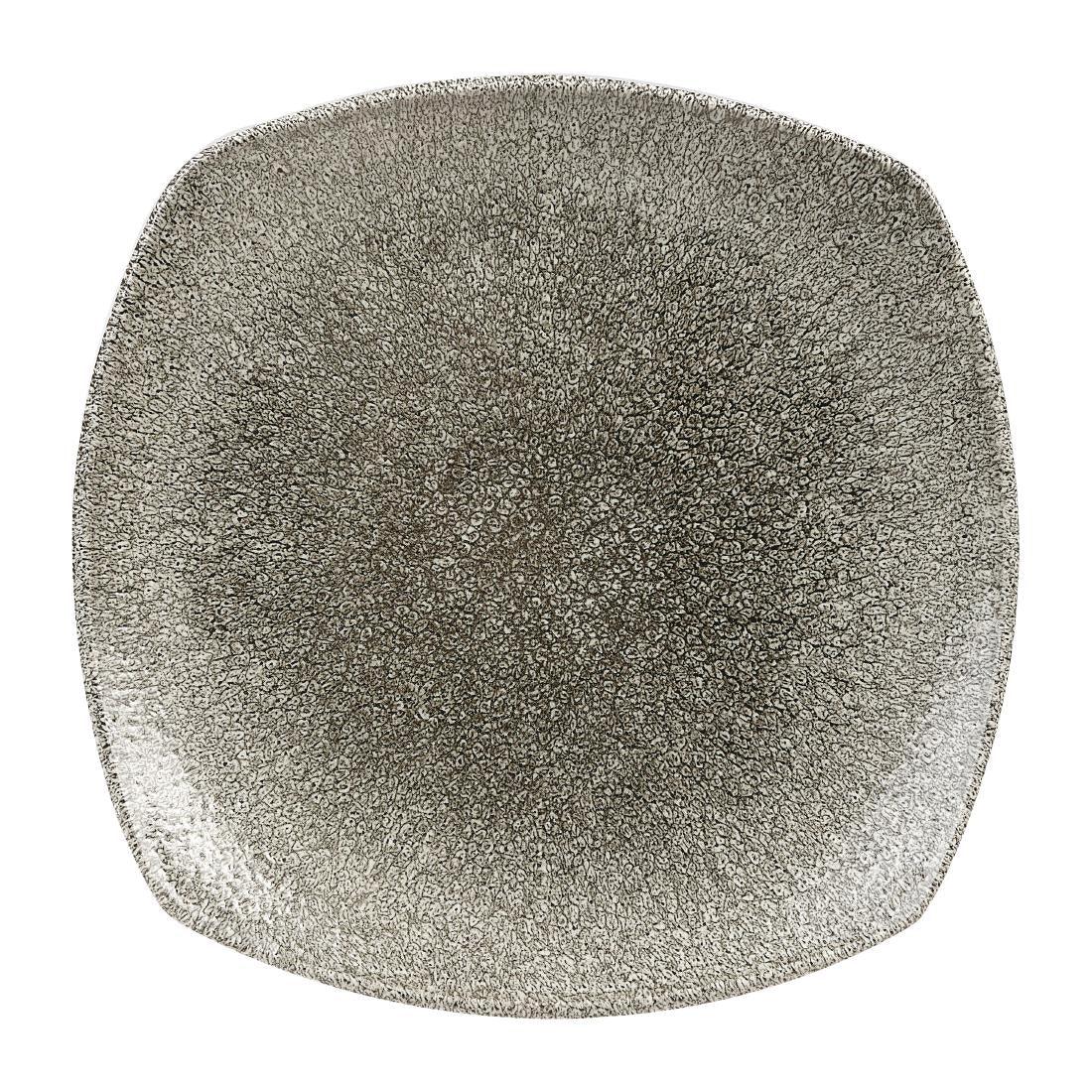 HC777 Churchill Studio Prints Raku Square Plates Quartz Black 215mm (Pack of 12) - JD Catering Equipment Solutions Ltd