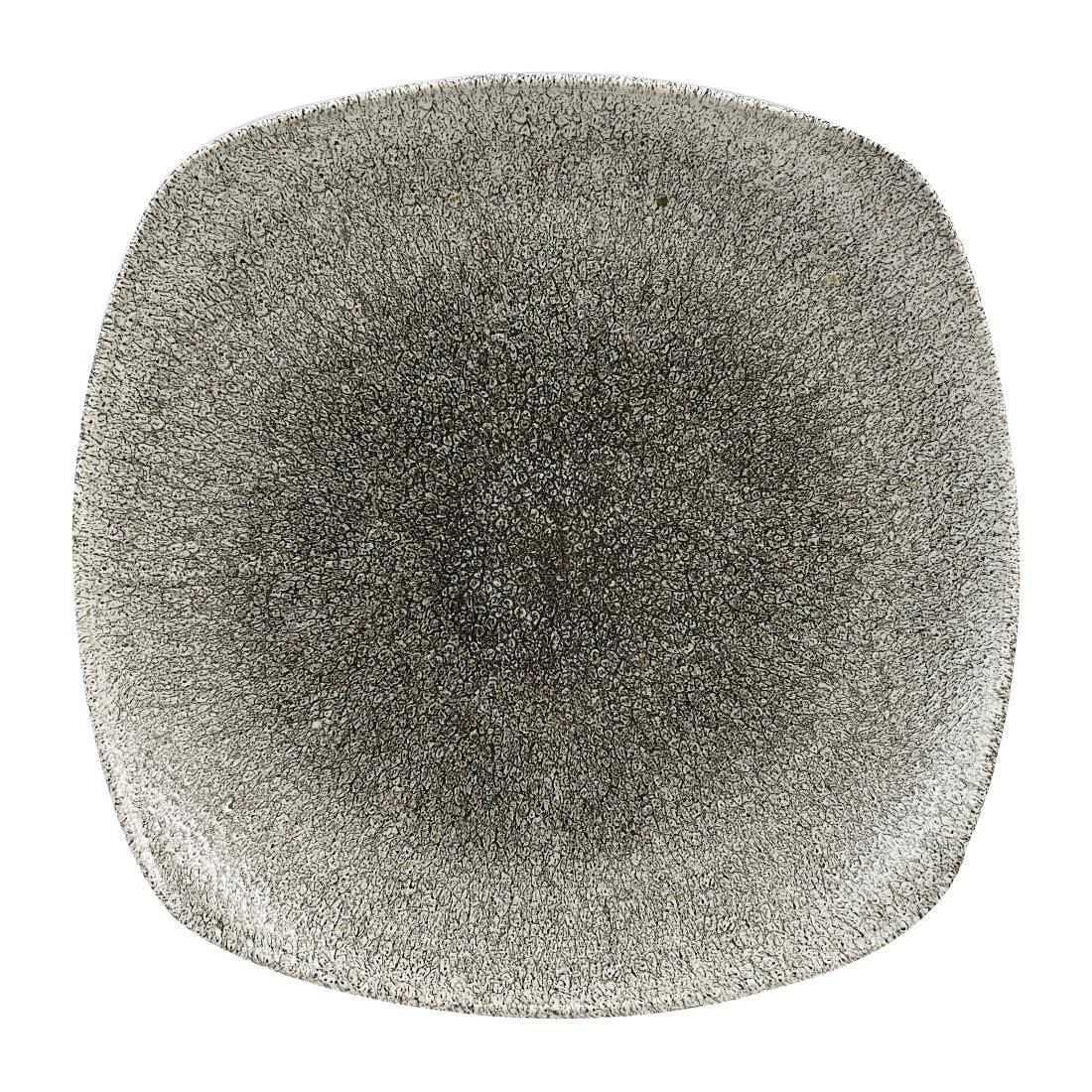 HC778 Churchill Studio Prints Raku Square Plates Quartz Black 252mm (Pack of 12) - JD Catering Equipment Solutions Ltd