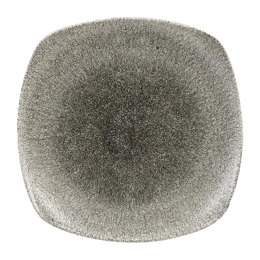 HC778 Churchill Studio Prints Raku Square Plates Quartz Black 252mm (Pack of 12) - JD Catering Equipment Solutions Ltd