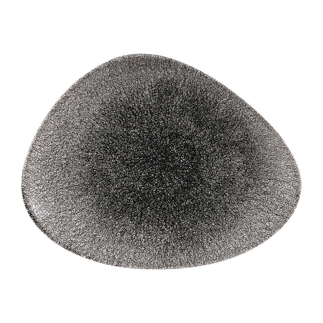 DW416 Churchill Studio Prints Raku Triangular Plates Quartz Black 260mm (Pack of 12) - JD Catering Equipment Solutions Ltd