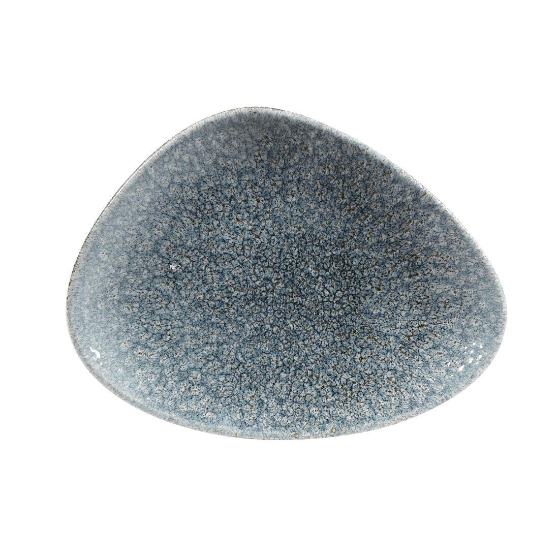 DY220 Churchill Studio Prints Raku Triangular Plates Topaz Blue 200mm (Pack of 12) - JD Catering Equipment Solutions Ltd