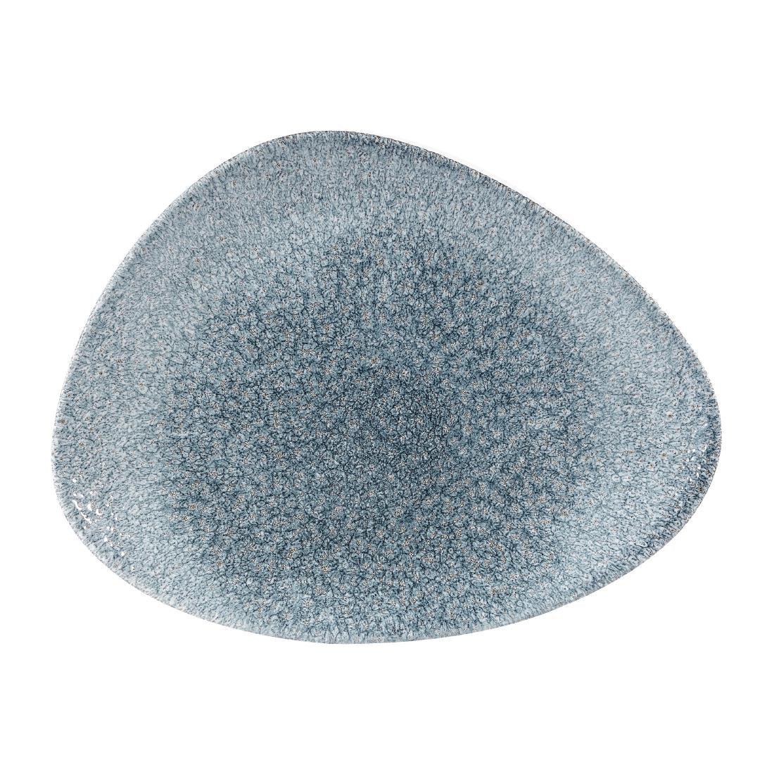 DW411 Churchill Studio Prints Raku Triangular Plates Topaz Blue 260mm (Pack of 12) - JD Catering Equipment Solutions Ltd