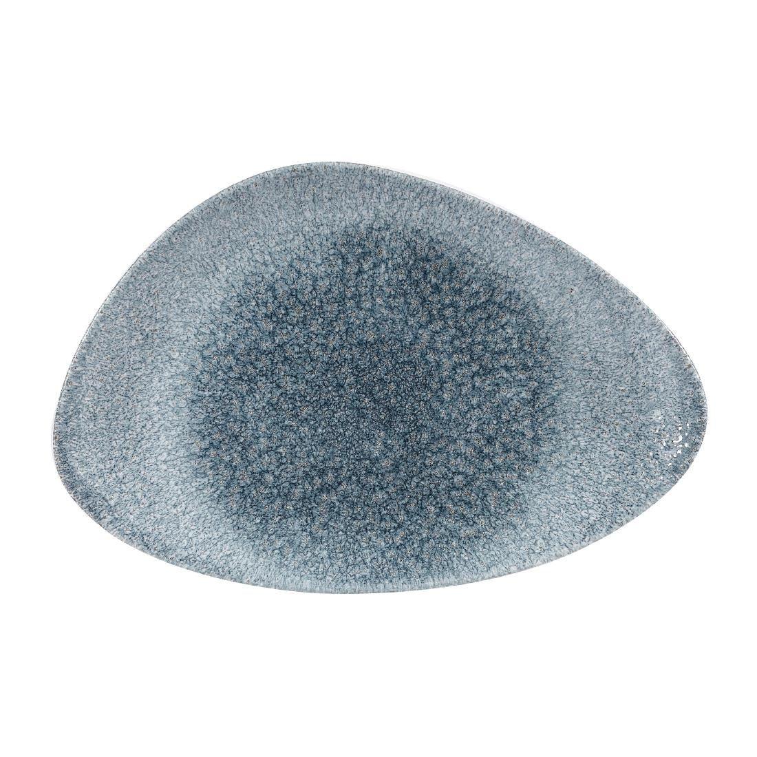 DW410 Churchill Studio Prints Raku Triangular Plates Topaz Blue 300mm (Pack of 6) - JD Catering Equipment Solutions Ltd