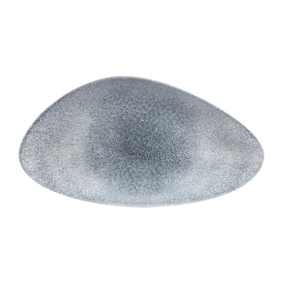 DW409 Churchill Studio Prints Raku Triangular Plates Topaz Blue 350mm (Pack of 6) - JD Catering Equipment Solutions Ltd