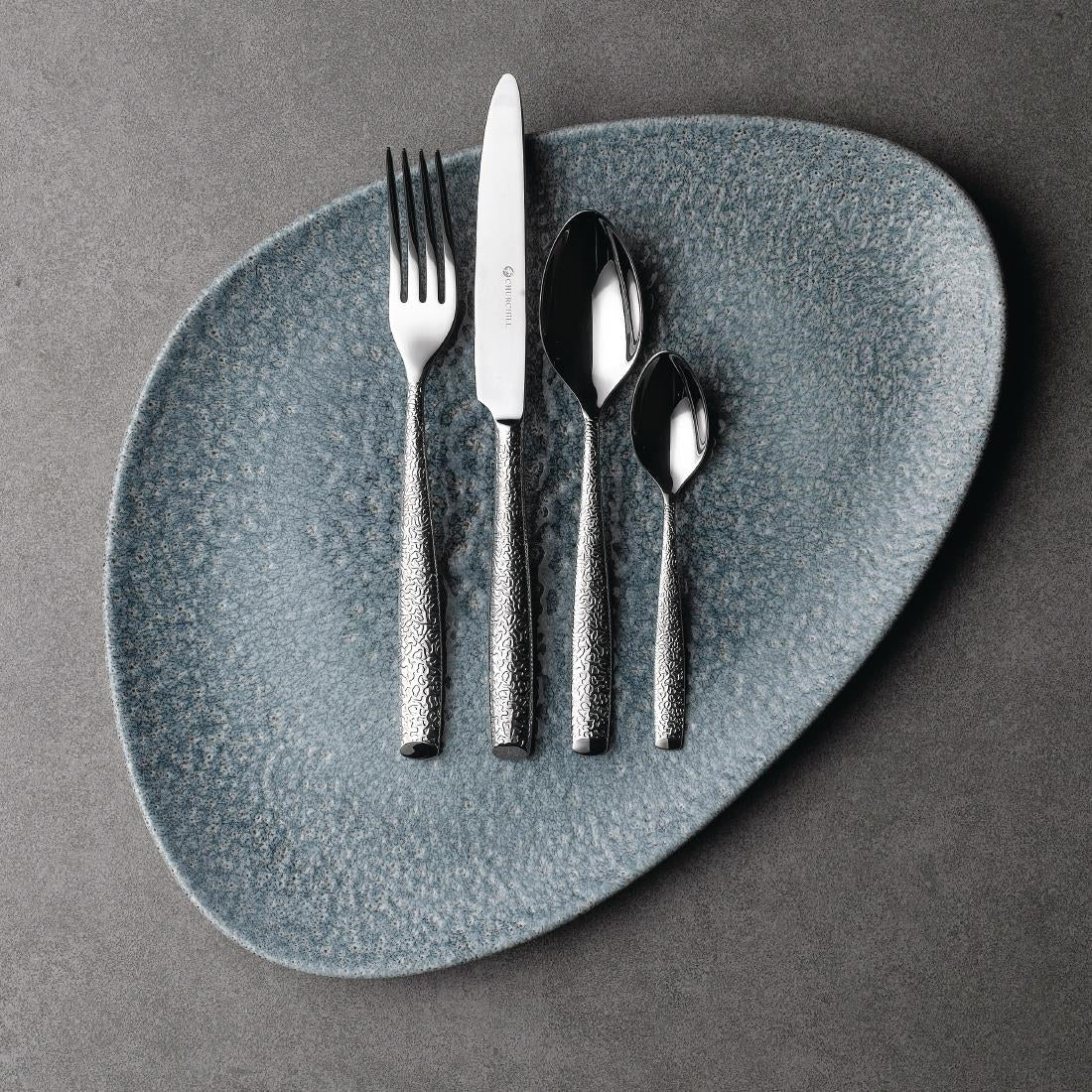 Churchill Studio Prints Raku Triangular Plates Topaz Blue 356mm (Pack of 6) JD Catering Equipment Solutions Ltd