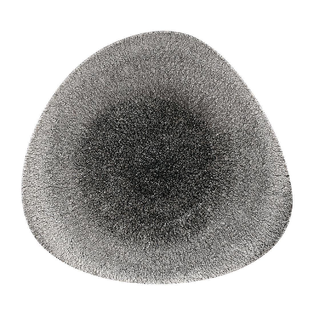 DW418 Churchill Studio Prints Raku Triangular Shallow Bowls Quartz Black 278mm - JD Catering Equipment Solutions Ltd