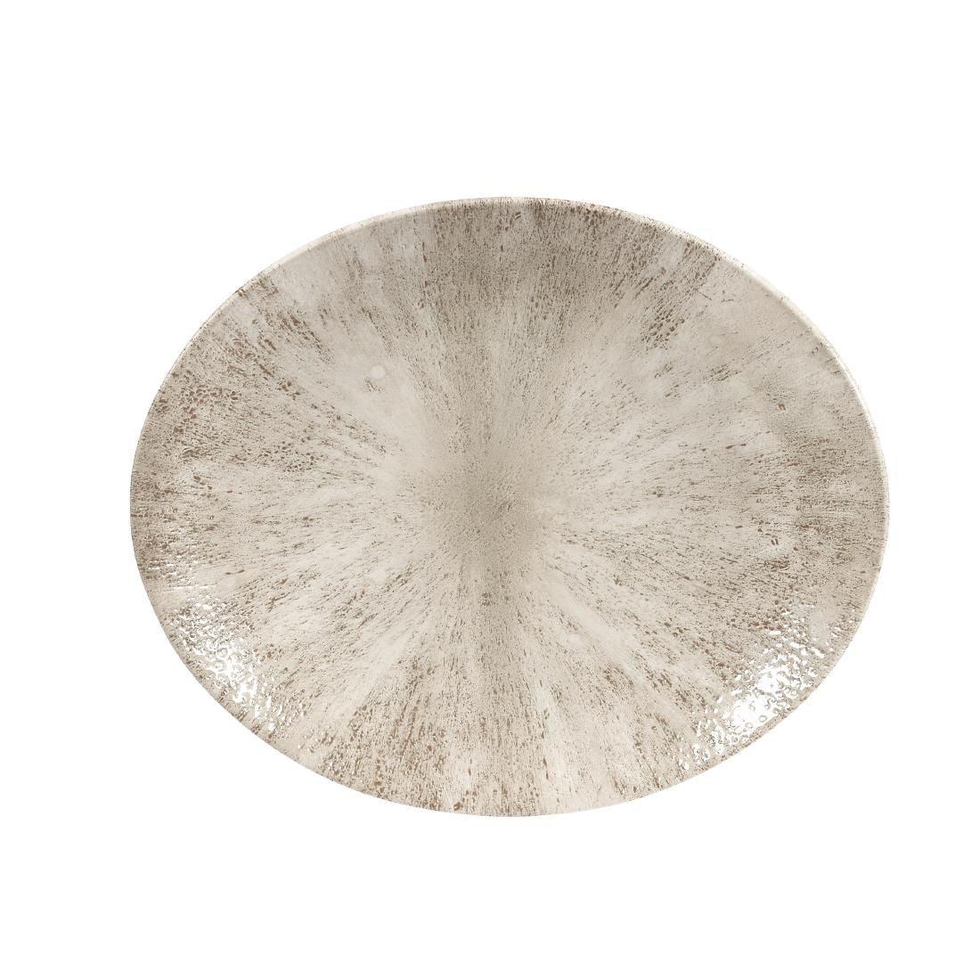 DW797 Churchill Studio Prints Stone Coupe Oval Plates Agate Grey 270mm (Pack of 12) - JD Catering Equipment Solutions Ltd