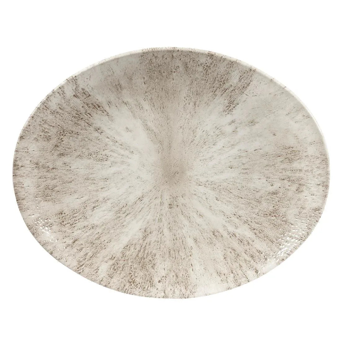 DW796 Churchill Studio Prints Stone Coupe Oval Plates Agate Grey 317mm (Pack of 12) - JD Catering Equipment Solutions Ltd