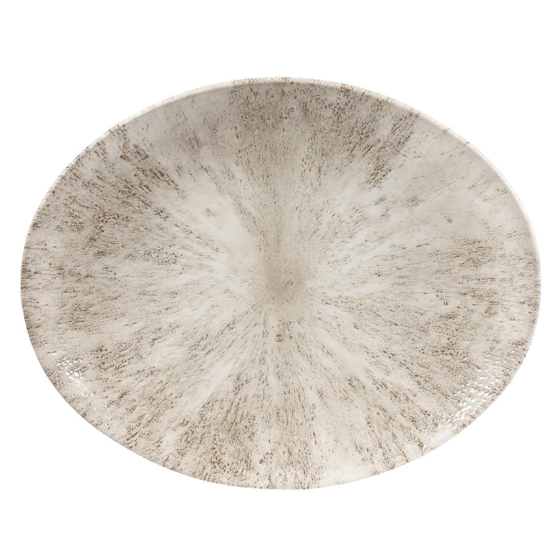 DW796 Churchill Studio Prints Stone Coupe Oval Plates Agate Grey 317mm (Pack of 12) - JD Catering Equipment Solutions Ltd