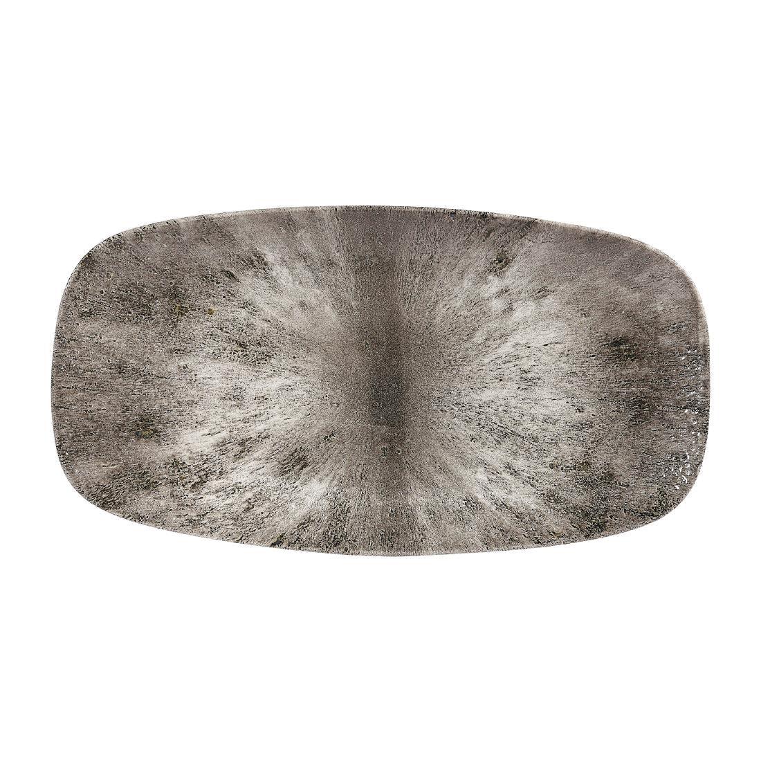 DW393 Churchill Studio Prints Stone Rectangular Plates Quartz Black 189 x 355mm (Pack of 6) - JD Catering Equipment Solutions Ltd