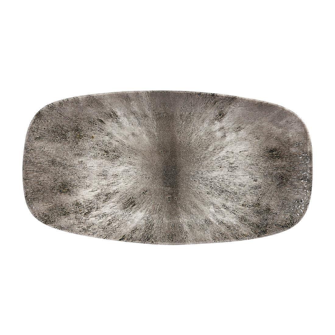 DW393 Churchill Studio Prints Stone Rectangular Plates Quartz Black 189 x 355mm (Pack of 6) - JD Catering Equipment Solutions Ltd