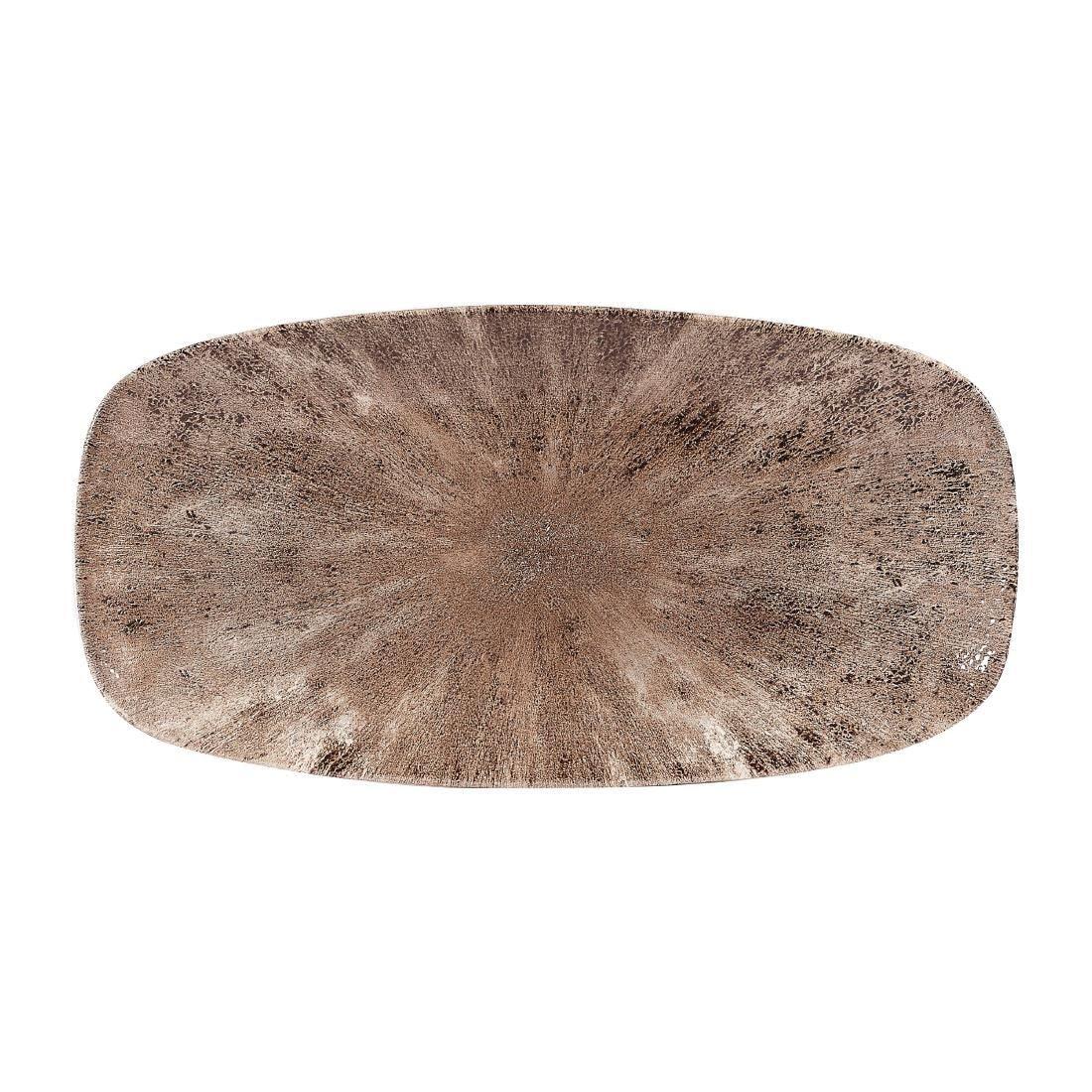 DW394 Churchill Studio Prints Stone Rectangular Plates Zircon Brown 153 x 298mm - JD Catering Equipment Solutions Ltd