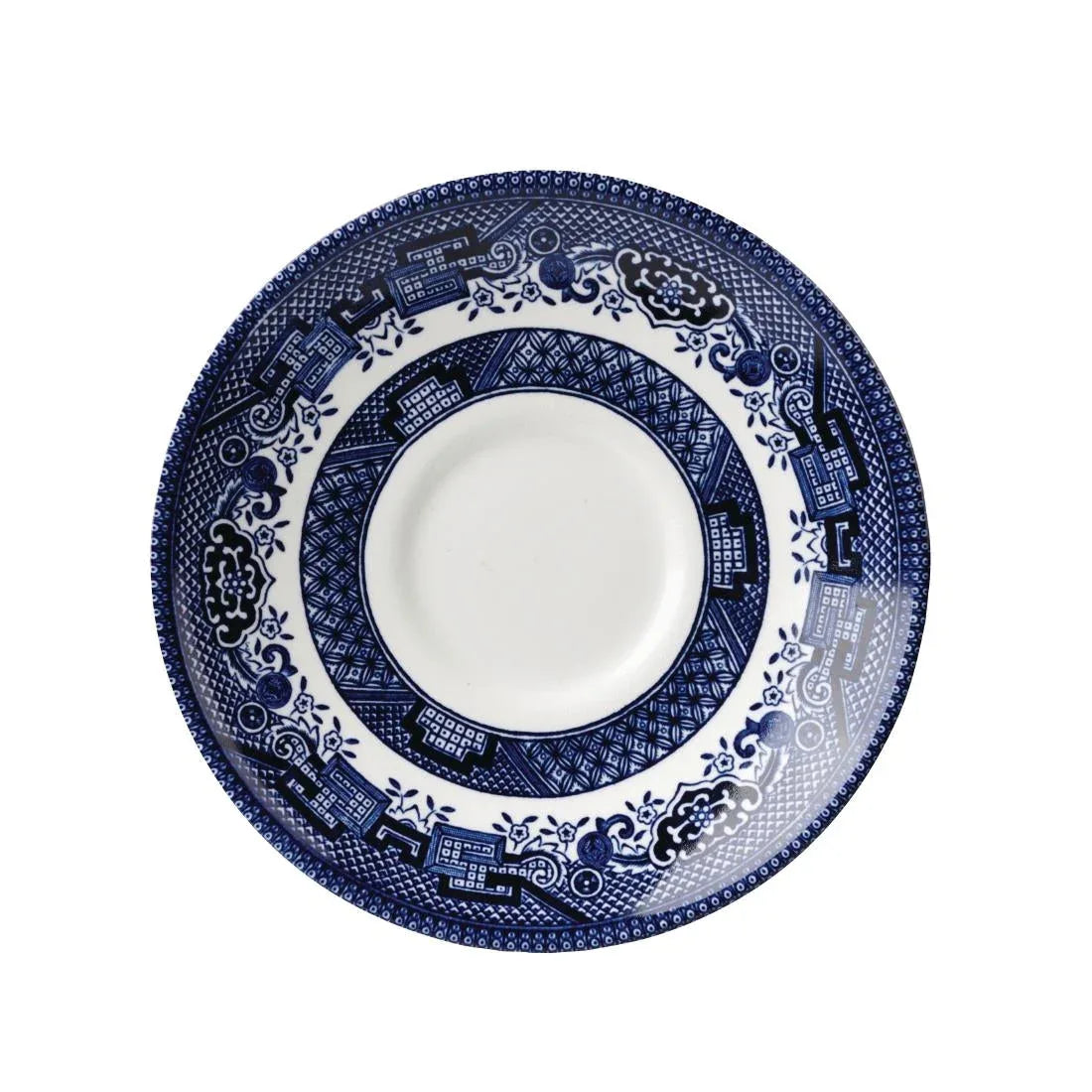 GL471 Churchill Vintage Prints Willow Georgian Saucer Blue 141mm (Pack of 12) - JD Catering Equipment Solutions Ltd
