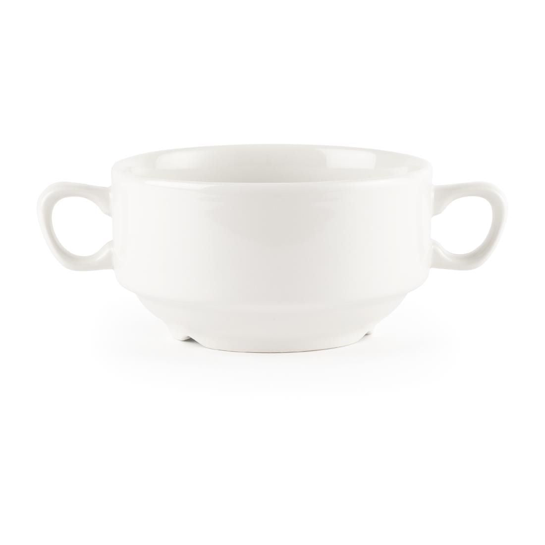Churchill Whiteware Handled Soup Bowls 398ml (Pack of 24) JD Catering Equipment Solutions Ltd
