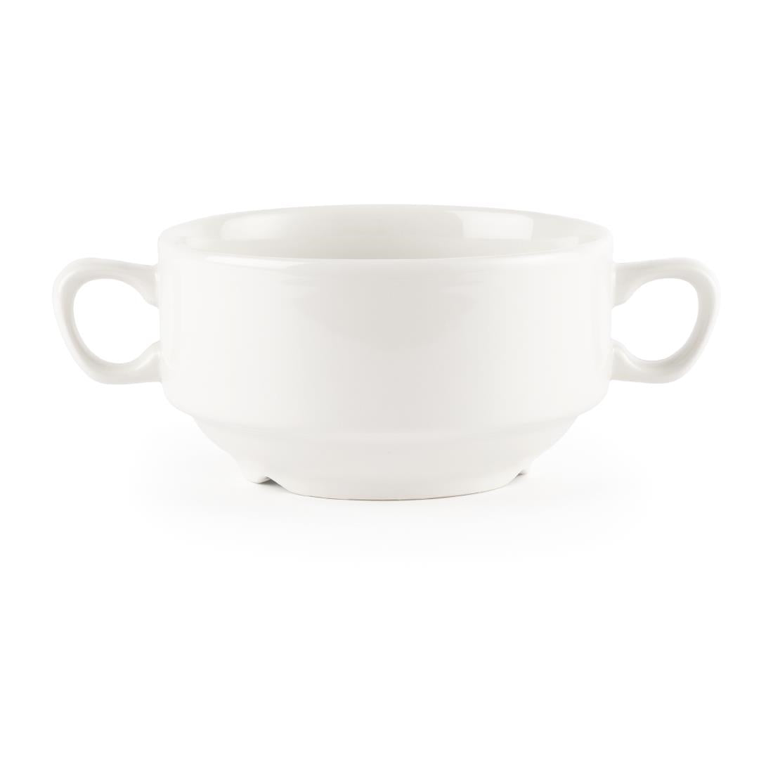 Churchill Whiteware Handled Soup Bowls 398ml (Pack of 24) JD Catering Equipment Solutions Ltd