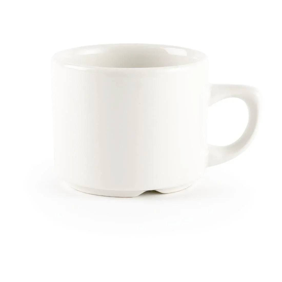 P738 Churchill Whiteware Stackable Maple Espresso Cups 114ml (Pack of 24) - JD Catering Equipment Solutions Ltd