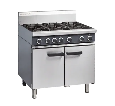 Cobra 900mm Six Burner Natural/LPG Gas Range Static Oven CR9D JD Catering Equipment Solutions Ltd