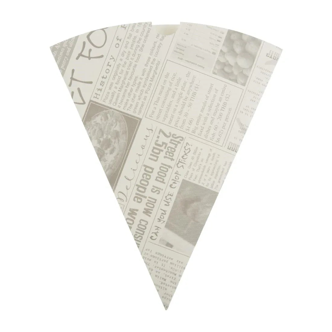CE230 Colpac Biodegradable Newspaper Print Paper Chip Cones 183mm (Pack of 1000) - JD Catering Equipment Solutions Ltd
