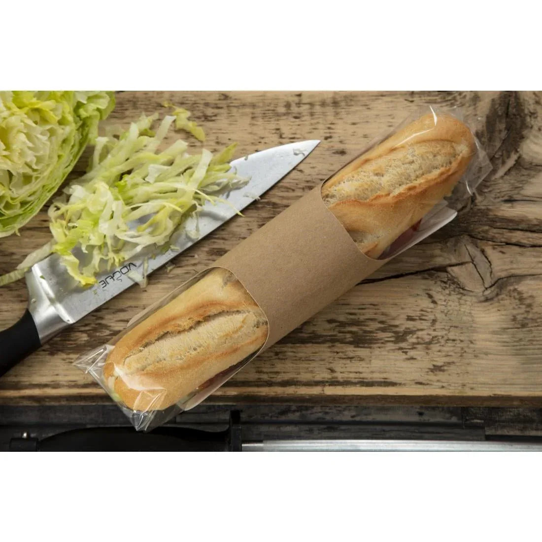 FA386 Colpac Clasp Clip Recyclable Kraft Baguette Packs (Pack of 500) - JD Catering Equipment Solutions Ltd