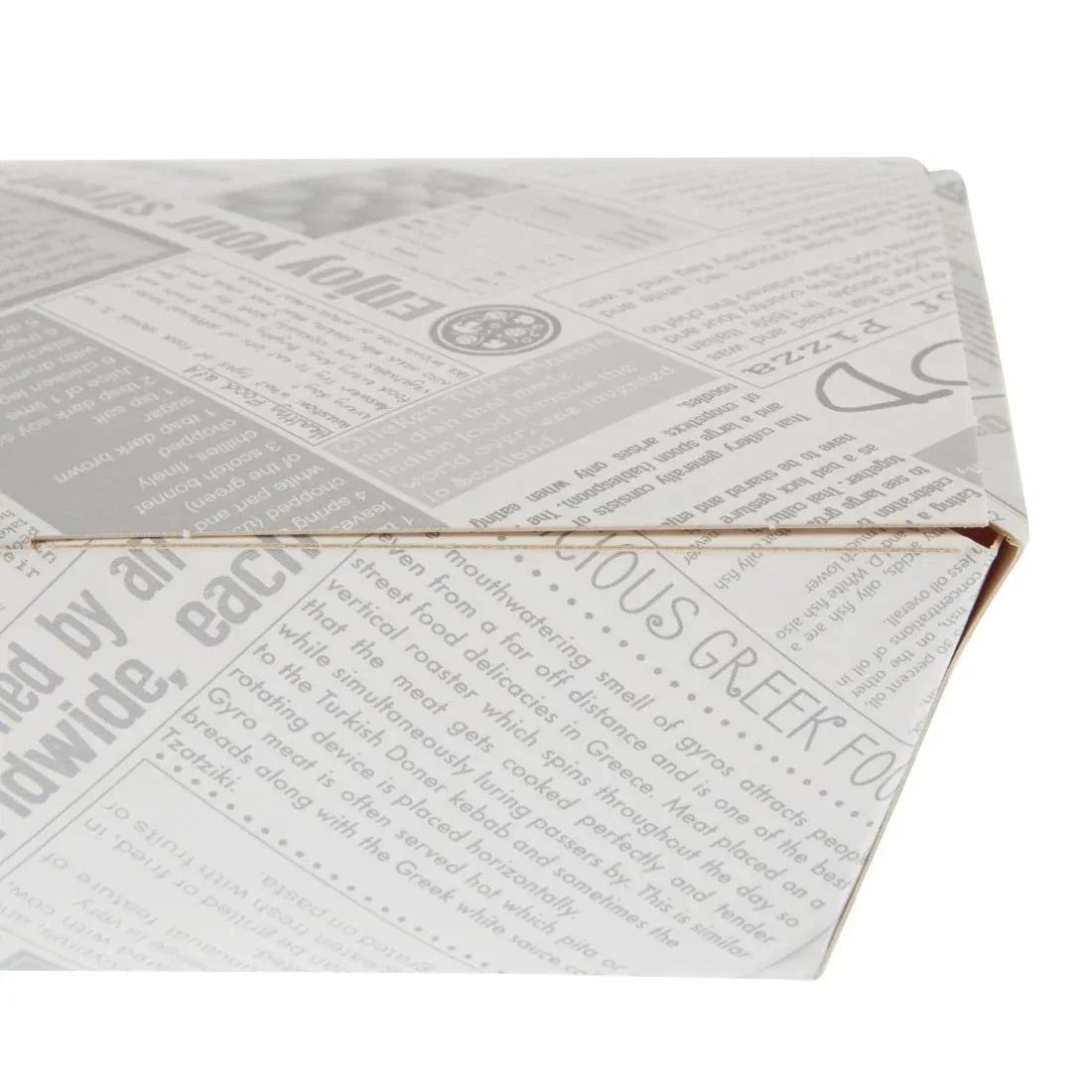 CK882 Colpac Compostable Food Boxes Newspaper Print 250mm (Pack of 150) - CK882 - JD Catering Equipment Solutions Ltd