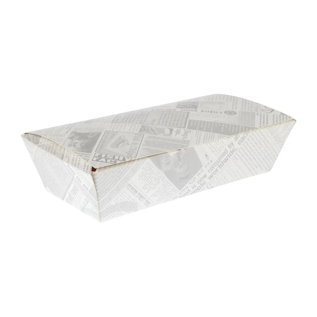 CK882 Colpac Compostable Food Boxes Newspaper Print 250mm (Pack of 150) - CK882 - JD Catering Equipment Solutions Ltd