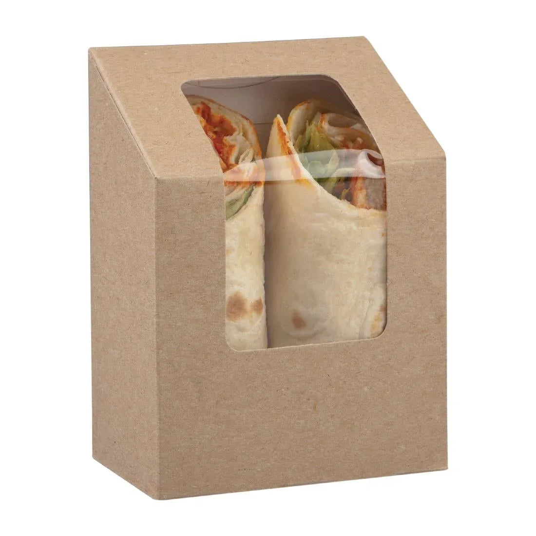 FA378 Colpac Compostable Kraft Tuck-Top Wrap Packs With PLA Window (Pack of 500) - JD Catering Equipment Solutions Ltd