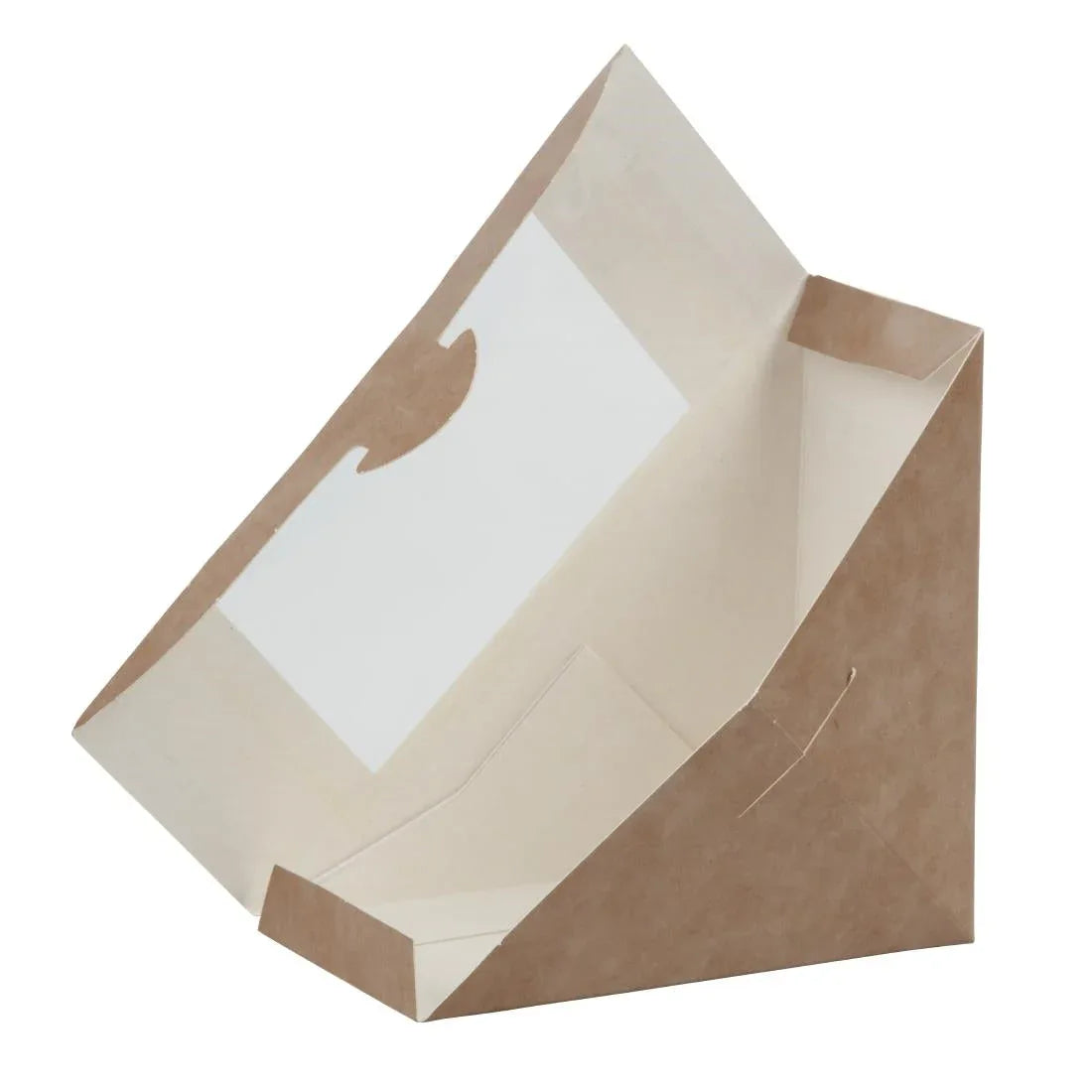 DF605 Colpac Recyclable Kraft Front-Loading Sandwich Wedges With PLA Window (Pack of 500) - JD Catering Equipment Solutions Ltd