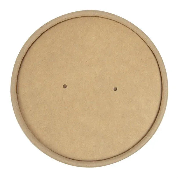 FA368 Colpac Recyclable Kraft Microwavable Soup Cup Lids 450ml / 16oz (Pack of 500) - JD Catering Equipment Solutions Ltd