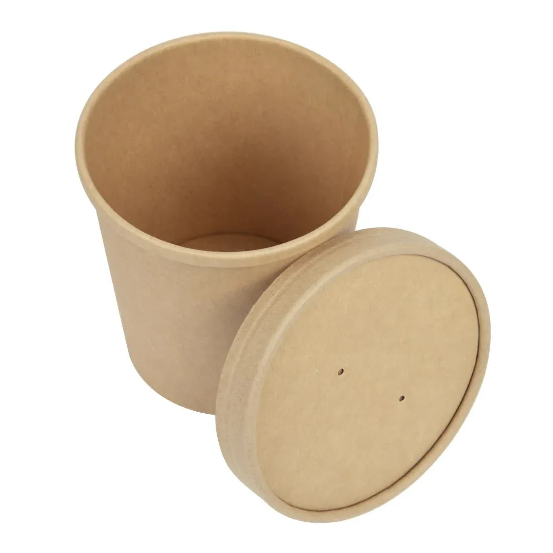 FA368 Colpac Recyclable Kraft Microwavable Soup Cup Lids 450ml / 16oz (Pack of 500) - JD Catering Equipment Solutions Ltd