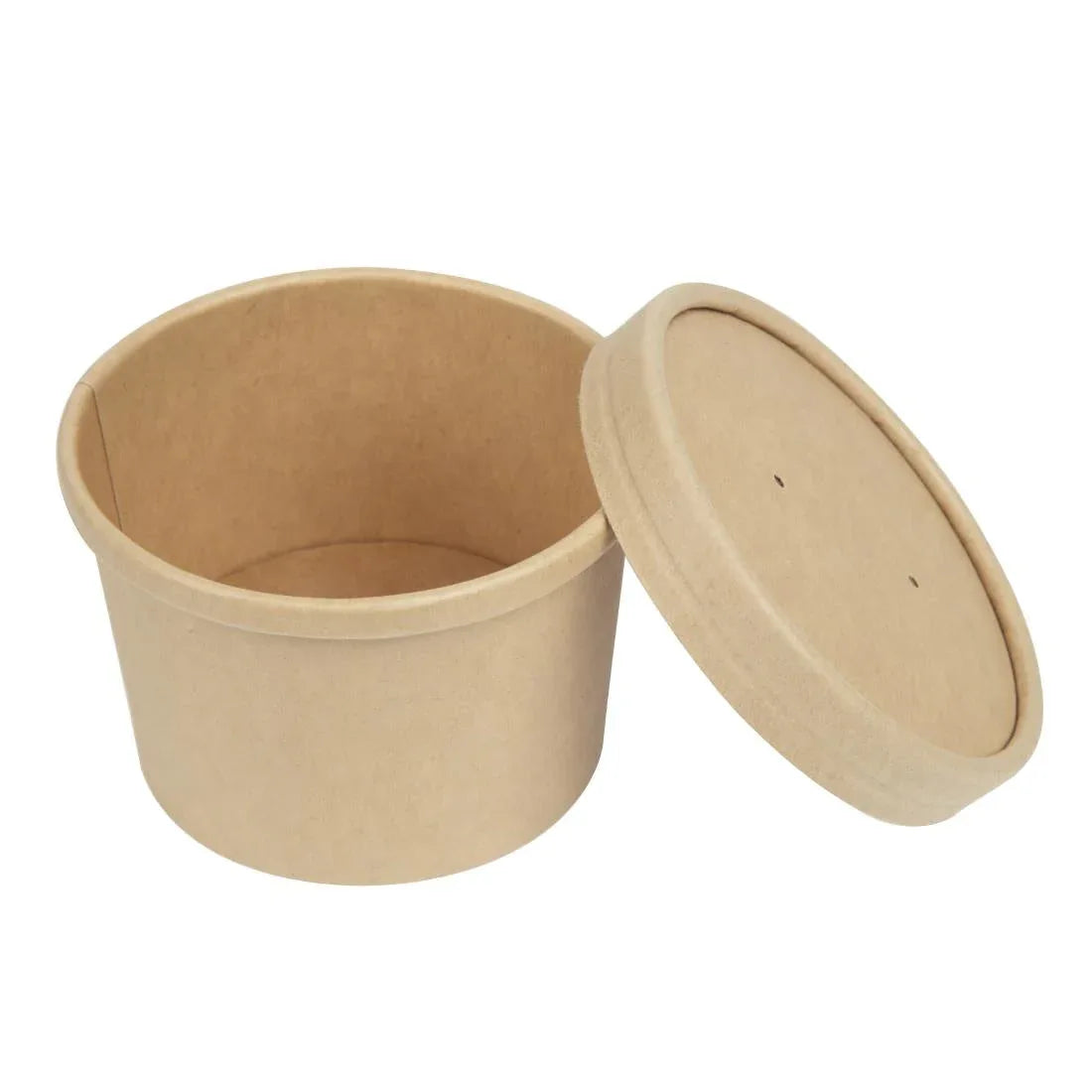 FA367 Colpac Recyclable Kraft Microwavable Soup Cup Lids (Pack of 500) - JD Catering Equipment Solutions Ltd