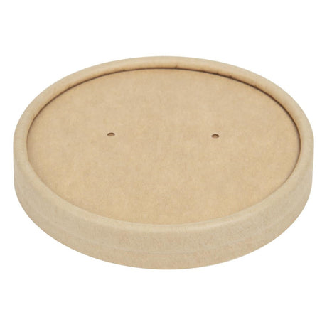 Colpac Recyclable Kraft Microwavable Soup Cup Lids (Pack of 500) JD Catering Equipment Solutions Ltd
