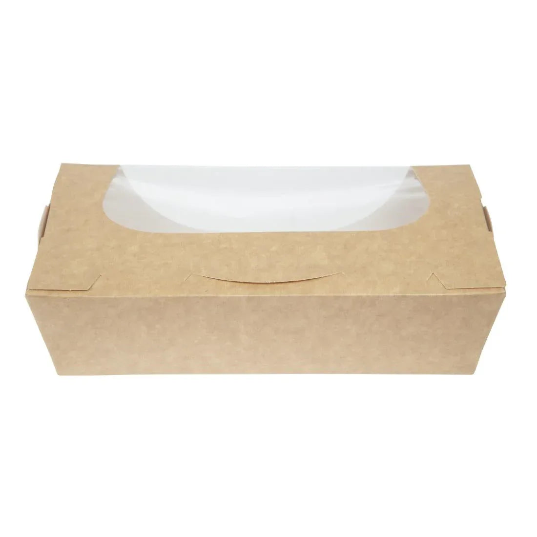 FA372 Colpac Recyclable Kraft Tuck-Top Salad Boxes With Window 1000ml / 35oz (Pack of 200) - JD Catering Equipment Solutions Ltd
