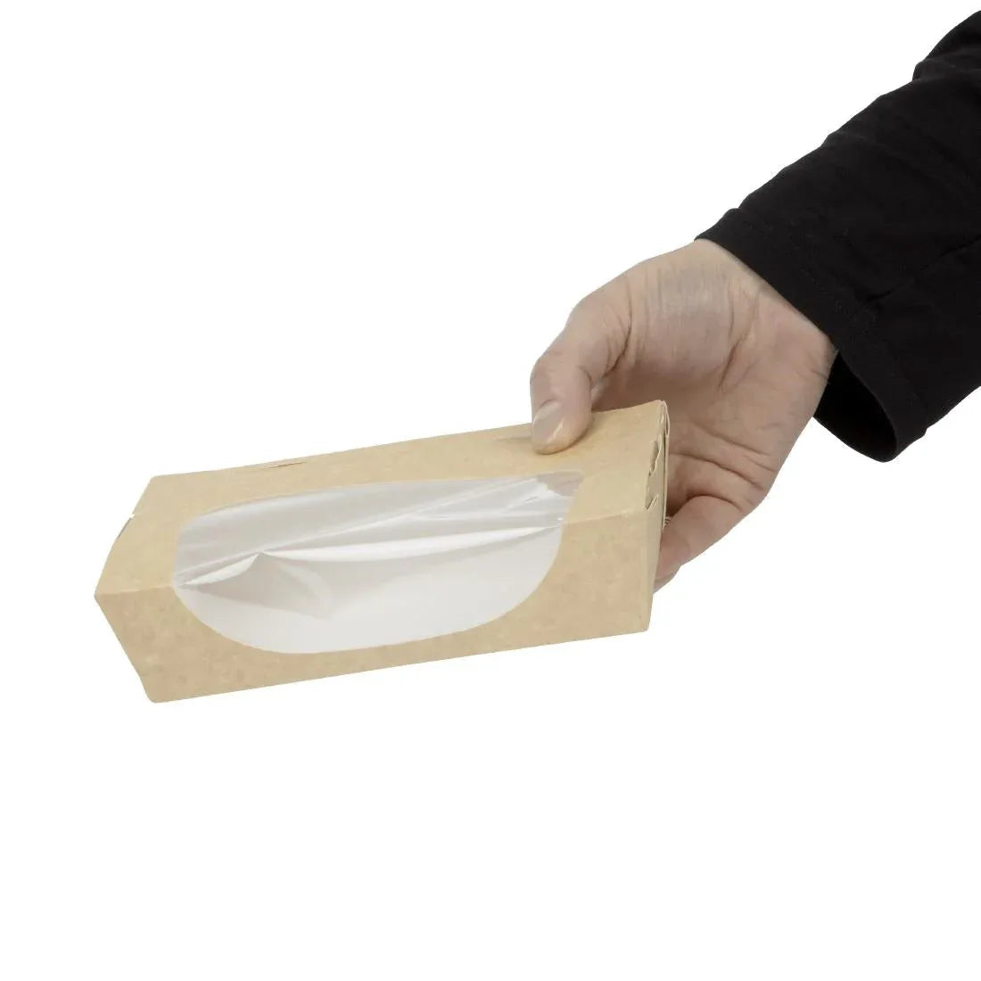 FA372 Colpac Recyclable Kraft Tuck-Top Salad Boxes With Window 1000ml / 35oz (Pack of 200) - JD Catering Equipment Solutions Ltd