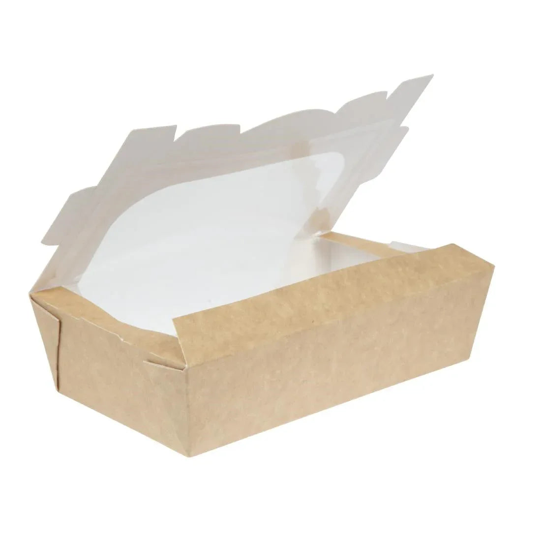 FA372 Colpac Recyclable Kraft Tuck-Top Salad Boxes With Window 1000ml / 35oz (Pack of 200) - JD Catering Equipment Solutions Ltd