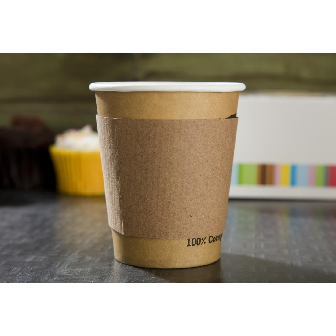 Corrugated Cup Sleeves for 8oz Cup (Pack of 1000) JD Catering Equipment Solutions Ltd