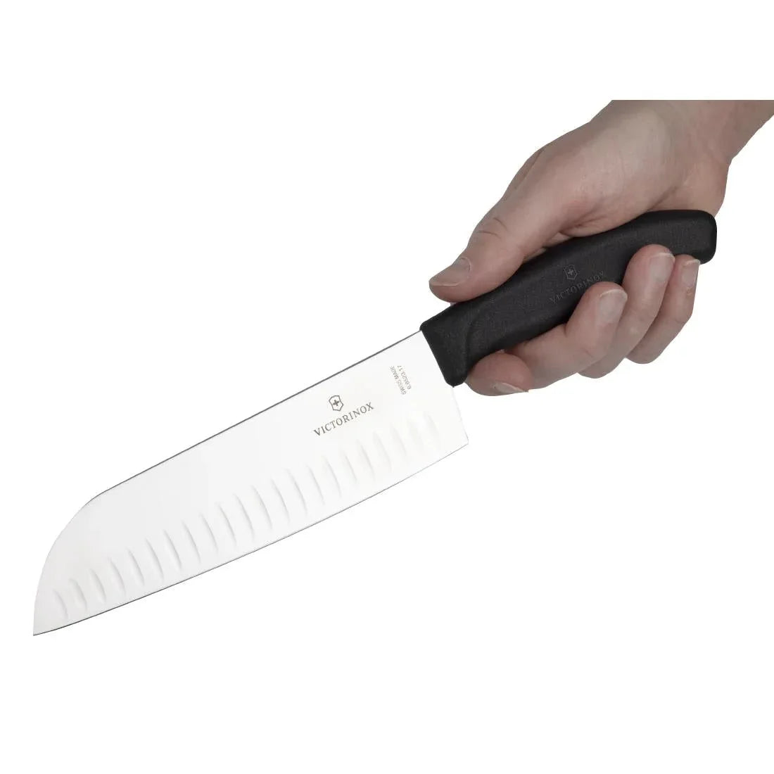 D828 Victorinox Santoku Knife Fluted Edge 17cm - JD Catering Equipment Solutions Ltd