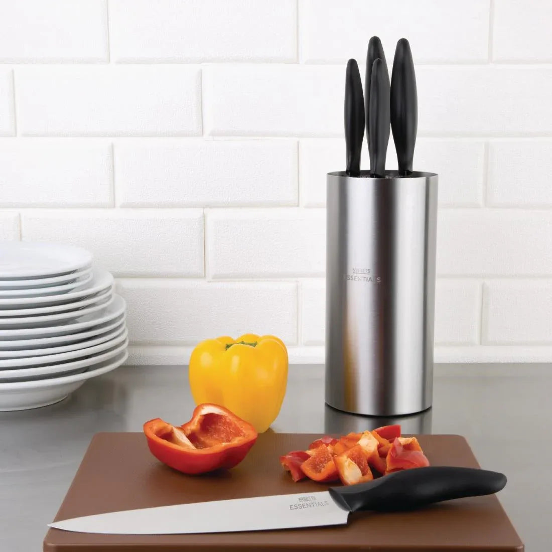 DA083 Nisbets Essentials Knife Block and Knives Set - JD Catering Equipment Solutions Ltd