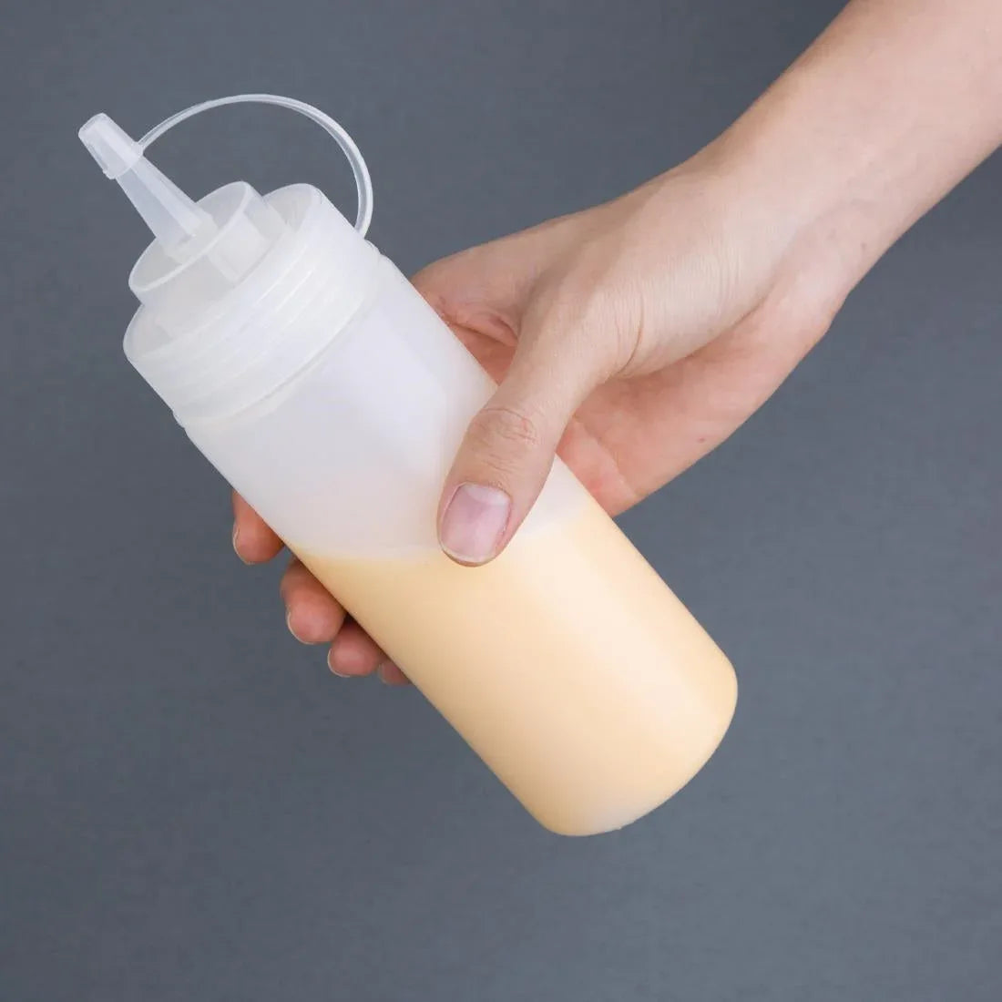 DA113 Nisbets Essentials Squeeze Sauce Bottles 12oz (Pack of 6) - JD Catering Equipment Solutions Ltd