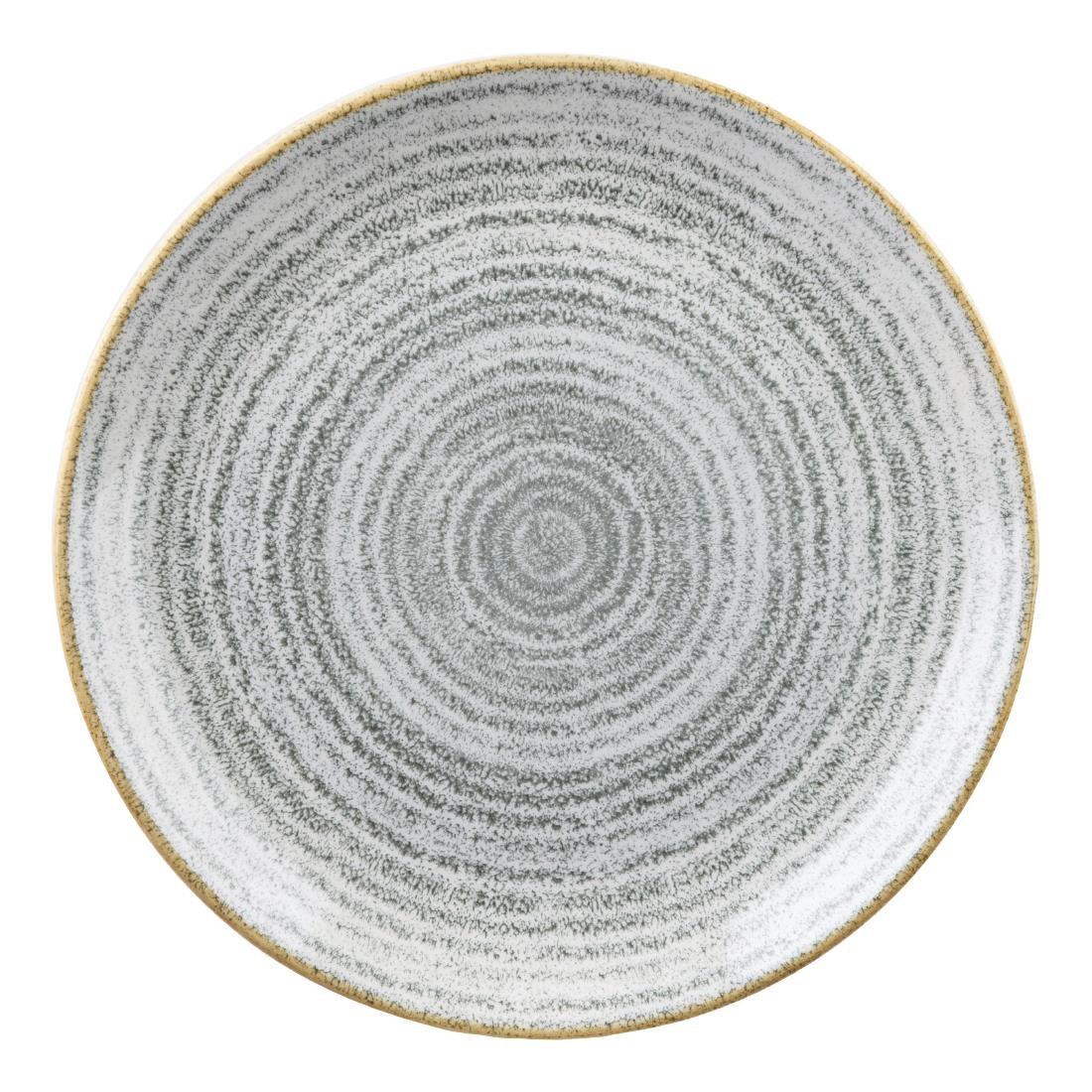 DA271 Churchill Studio Prints Homespun Stone Grey Coupe Plate 165mm (Pack of 12) - JD Catering Equipment Solutions Ltd