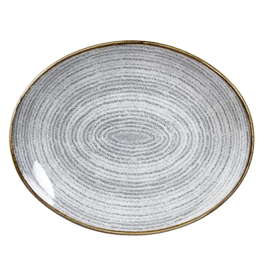 DA275 Churchill Studio Prints Homespun Stone Grey Oval Coupe Plate 270 x 229mm - JD Catering Equipment Solutions Ltd