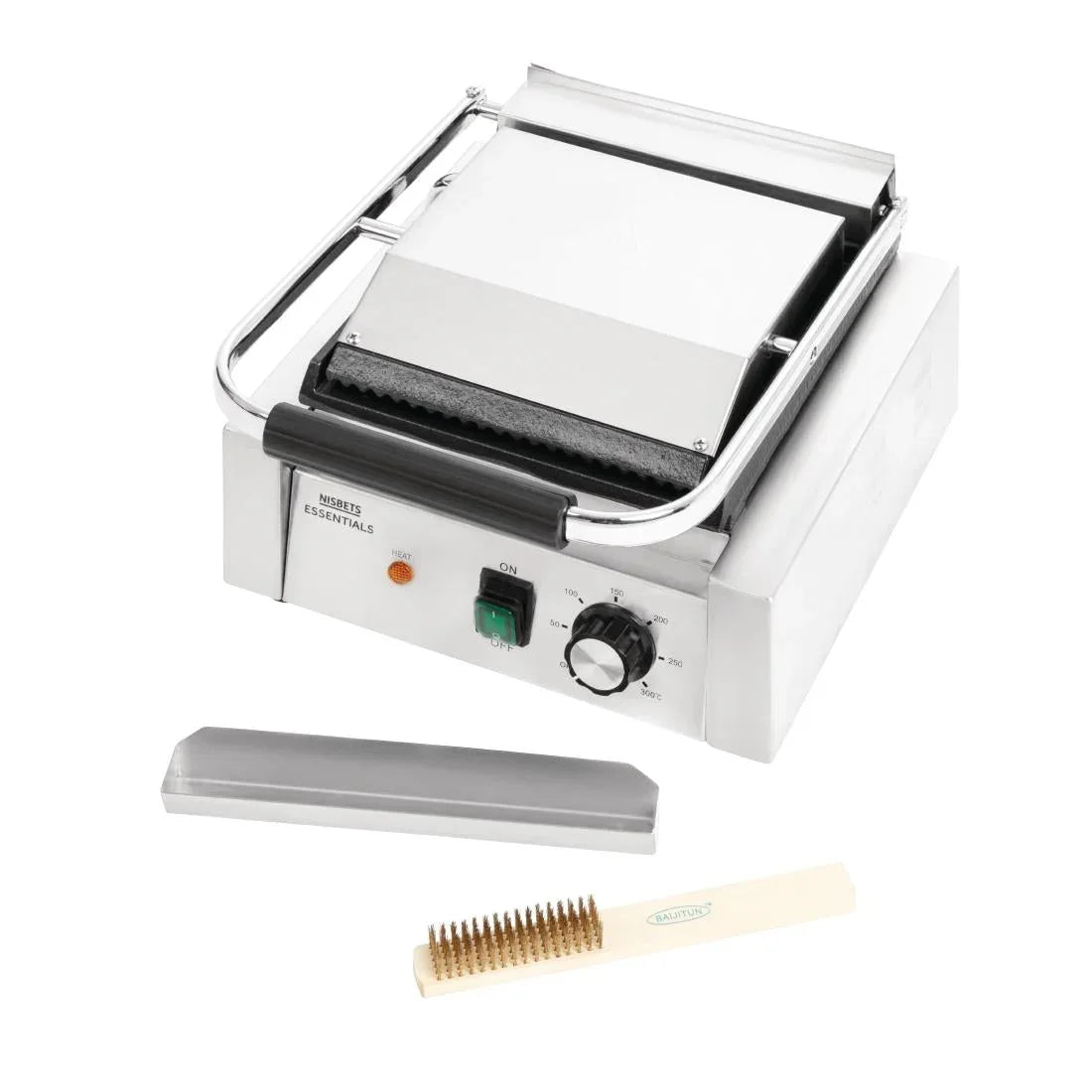 DA396 Nisbets Essentials Contact Grill Ribbed Top - JD Catering Equipment Solutions Ltd