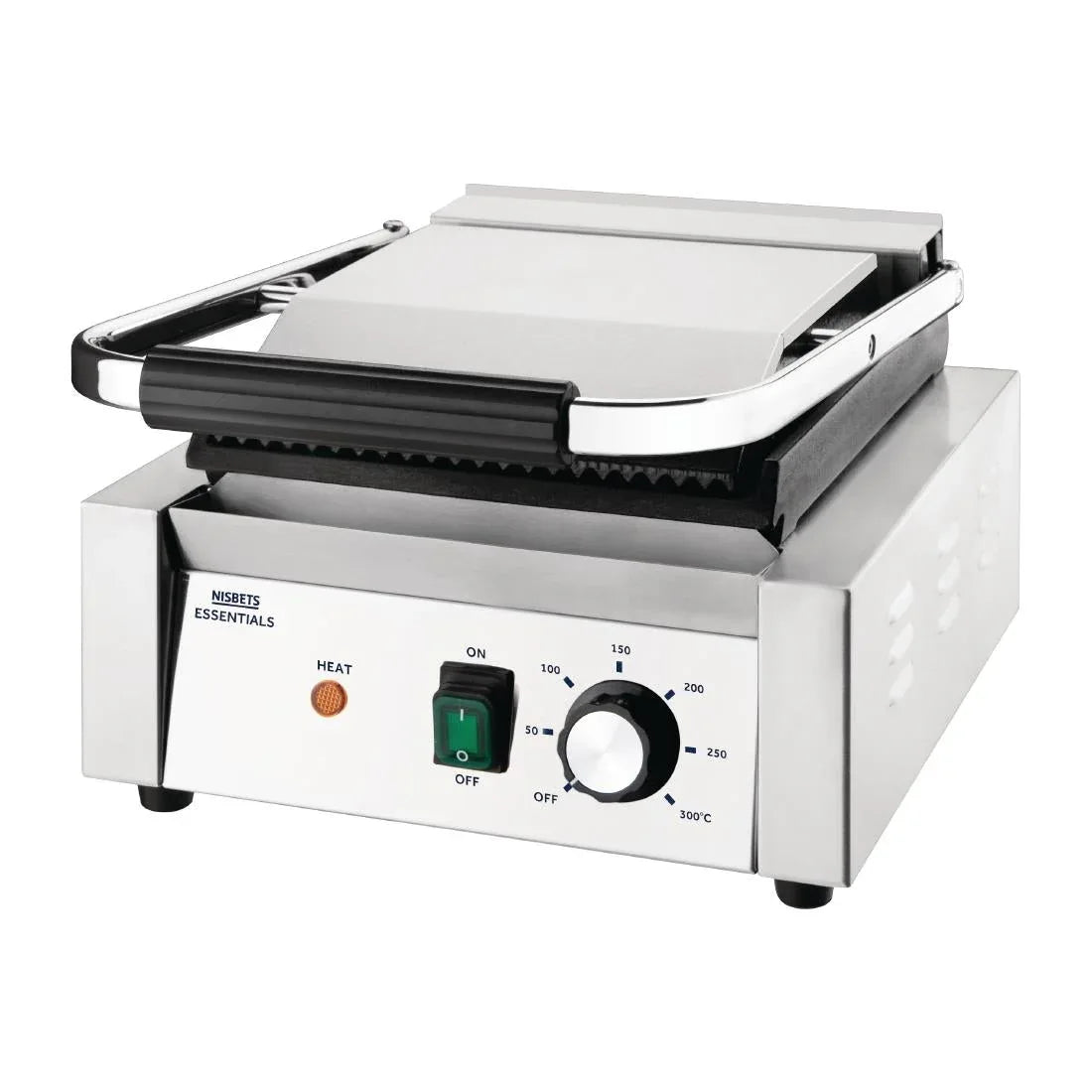 DA396 Nisbets Essentials Contact Grill Ribbed Top - JD Catering Equipment Solutions Ltd