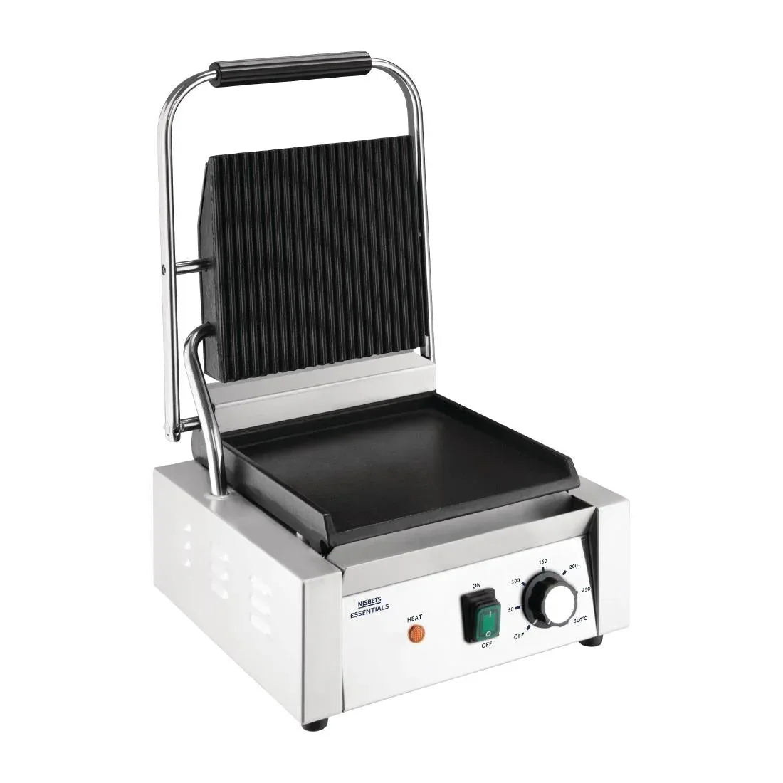 DA396 Nisbets Essentials Contact Grill Ribbed Top - JD Catering Equipment Solutions Ltd
