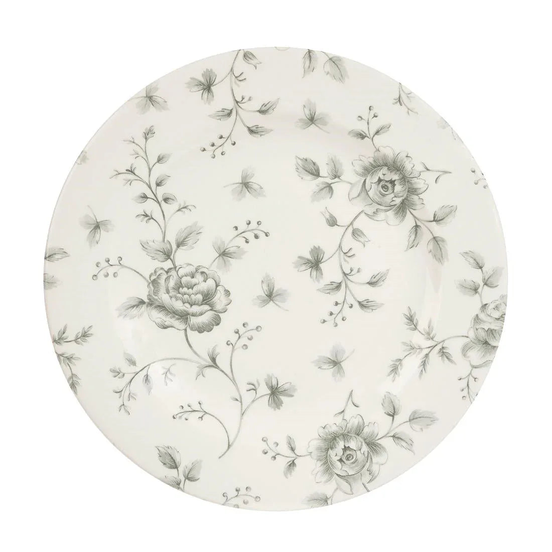 DA666 Churchill Vintage Prints Rose Chintz Profile Plates Grey 210mm (Pack of 6) - JD Catering Equipment Solutions Ltd