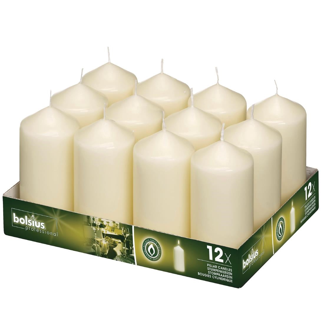 DB087 Ivory Pillar Tall Candles 130mm (Pack of 12) JD Catering Equipment Solutions Ltd