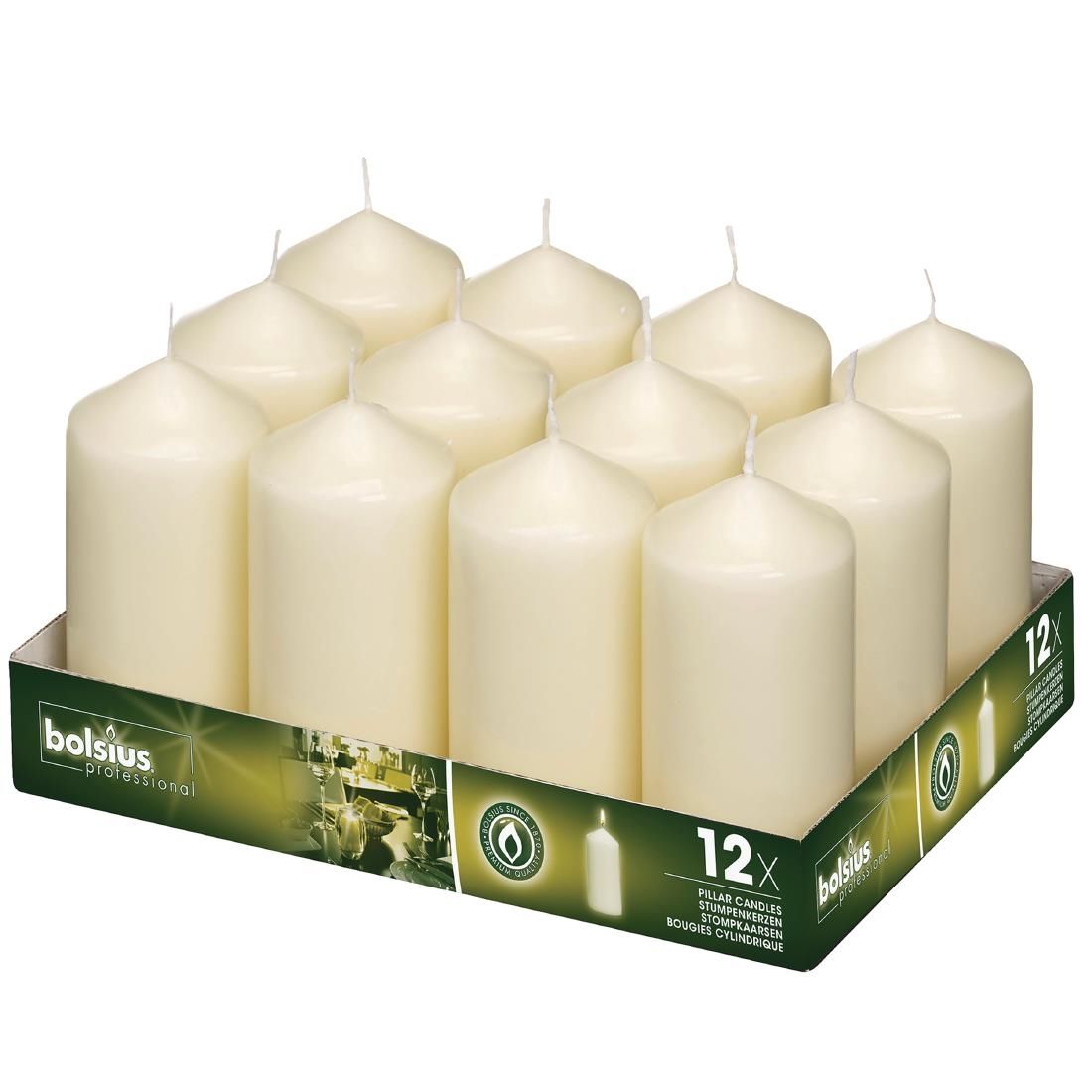 DB087 Ivory Pillar Tall Candles 130mm (Pack of 12) JD Catering Equipment Solutions Ltd