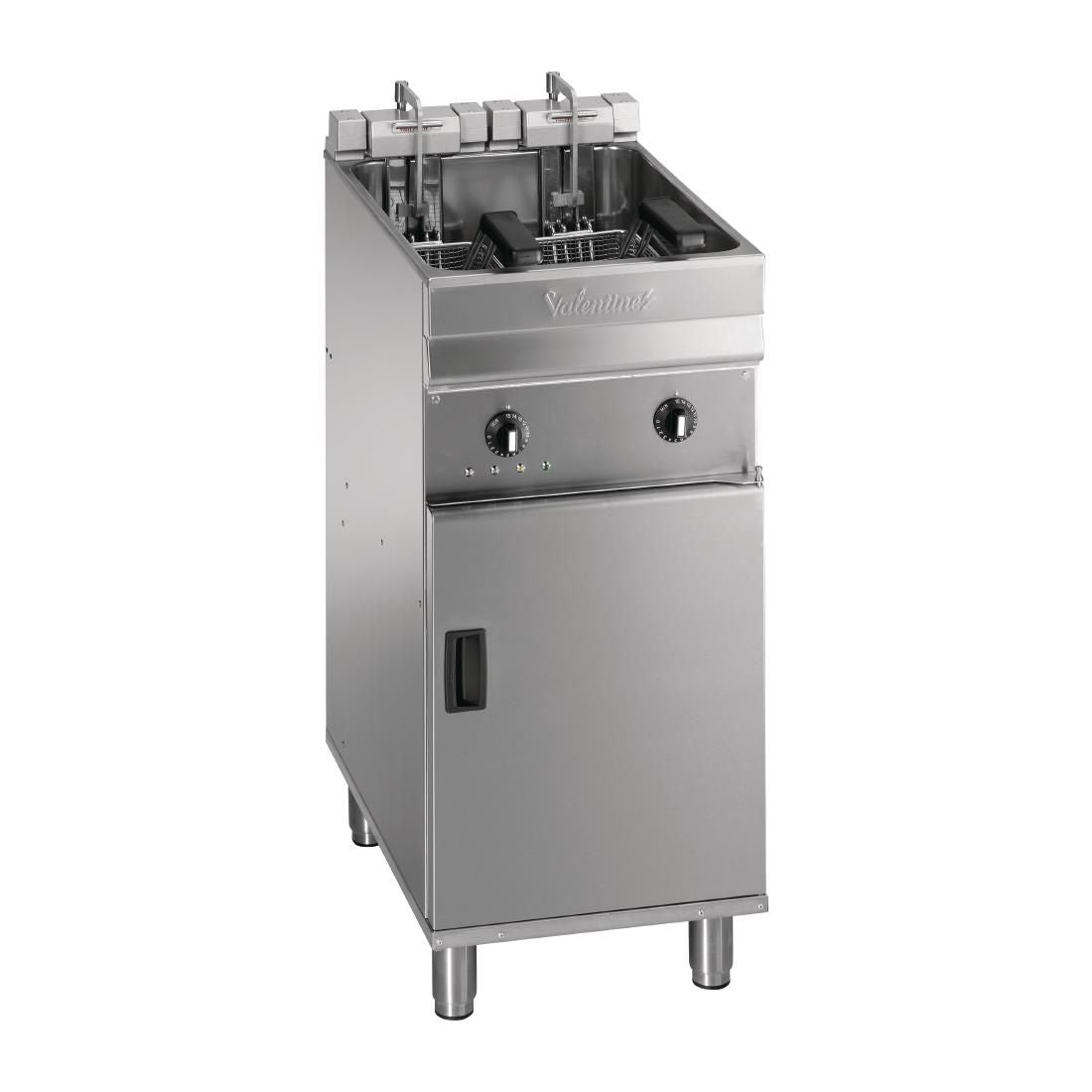 DB599 Valentine Single Tank Twin Basket Free Standing Electric Filtration Fryer Evo 400P JD Catering Equipment Solutions Ltd